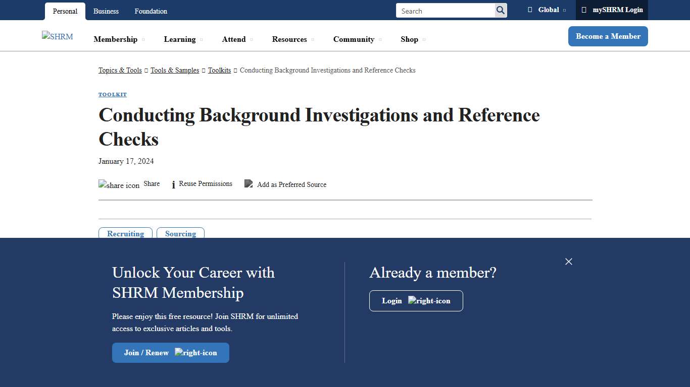 Conducting Background Investigations and Reference Checks